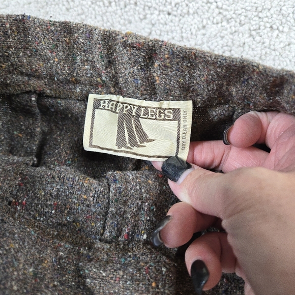 Vtg Happy Legs Tweed High Rise Trouser Pants Sz 2 Rare Pleated Eclectic Grandpa - Picture 8 of 9